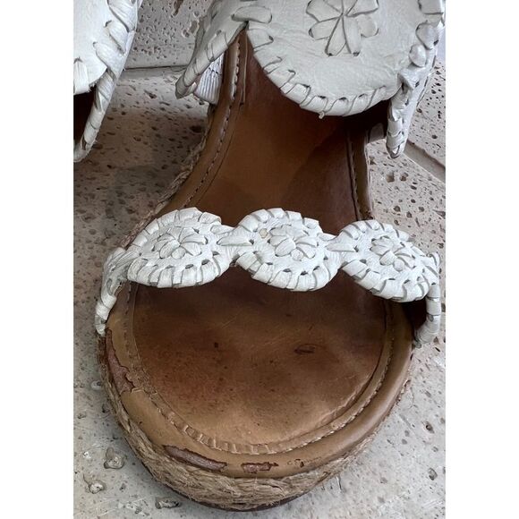 Jack Rogers Shelby White Leather Wedge Espadrille Slip On Sandals Size 8… - Picture 12 of 14